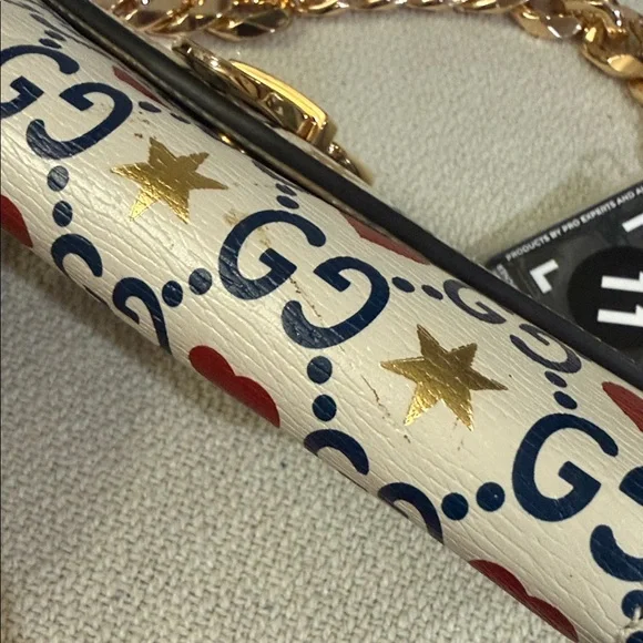 Gucci Limited Edition Leather Sylvie Valentines Day Wallet w/After Market Chain - Picture 11 of 14